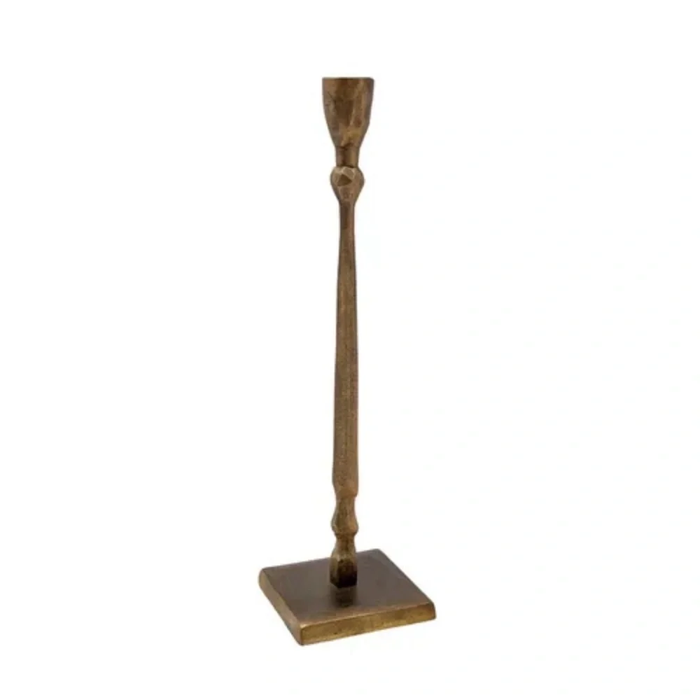 Sur La Table Set of 2 Taper Burnished Bronze Candlesticks